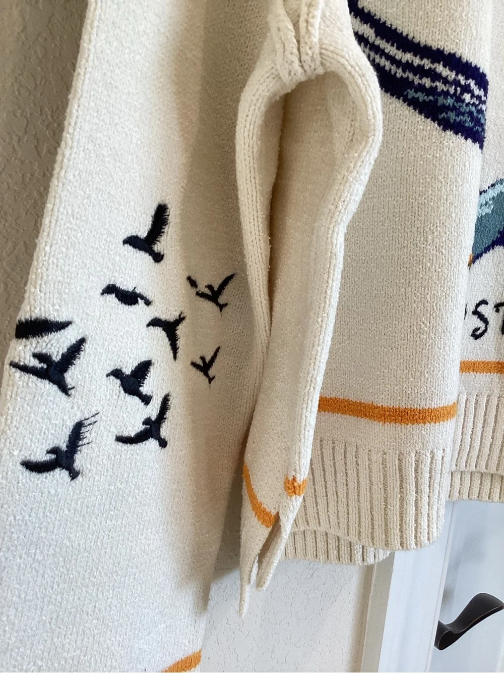 🌊Anthropologie Lost Coast Long-Sleeve Crewneck Sweater Pilcro NEW Small - Picture 7 of 15